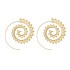 European and American new oval spiral earrings exaggerated vortex gear shaped heart-shaped retro earrings wholesale