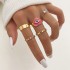 Cross border hot selling diamond studded eye cross leaf ring multi joint 23 piece set pearl sun moon ring