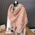 New European and American versatile scarf for women in autumn and winter fashion, double-sided imitation cashmere scarf for external use, warm air conditioning shawl for women