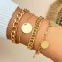 European and American cross-border retro thick chain personalized bracelet mixed and matched open bracelet bracelet, hand decoration layered style set bracelet wholesale