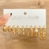 Cross border alloy heart pearl lock snake butterfly mushroom lock ear buckle creative personality card earrings 12 pieces batch