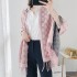 2021 autumn and winter imitation cashmere warm jacquard short beard tassel scarf women's geometric air conditioning shawl versatile scarf