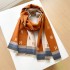 Scarf, women's high-end, versatile, warm, imitation cashmere shawl, winter simple and casual style, letter business scarf, dual-use