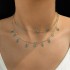 New cross-border jewelry European and American fashion trend simple green rhinestone women's short single-layer necklace collarbone chain