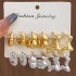 Europe and the United States cross-border new high-level gold personality exaggerated ccb earrings creative compound Fried Dough Twists earrings women's set 3 pairs