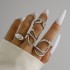 European and American Cross border Simple Irregular Hollow Arc Ring Set with Four Piece Design and Open Smooth Surface Ring Set