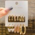 Cross border source fashion commuting butterfly pearl earrings high-end metal earrings 9 pairs set earring set combination