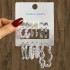 Cross border source fashion commuting butterfly pearl earrings high-end metal earrings 9 pairs set earring set combination