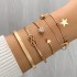 Cross border European and American retro personality exaggerated wide face bracelet set gold smooth irregular wristband bracelet multi piece set