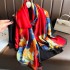 2023 New Simulated Silk Silk Women's Mountain Camellia Explosive Shawl Beach Scarf Thin Edition Trendy Brand New Silk Satin Multiple Scarves