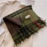 2024 new girls' forest style contrasting color autumn and winter double-sided imitation cashmere scarf, winter high-end warm shawl