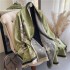 Green and fresh forest style warm scarf with a ladylike style imitation of cashmere, double-sided warm student scarf, air conditioning shawl