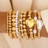 Cross border fashion love imitation multi-layer pearl bracelet set with high-end temperament and beaded bracelet bracelet bracelet accessories set in Europe and America