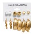 European and American Earrings 6-piece Set for Women's Cross border Exaggerated Geometric Pearl Diamond Earrings Set Earrings Manufacturer Wholesale