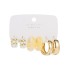 European and American Cross border Acetic Acid Plate Earring Set 3-Pair Creative New Style Vintage C-Type Letter Resin Earrings