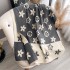 2024 autumn and winter new imitation cashmere minimalist style printed five pointed star decoration double-sided warm scarf for women's shawl outfit