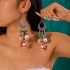 Amazon Cross border Ethnic Style Beaded Santa Claus Tassel Earrings Colorful Snowflake Beaded Christmas Earrings for Women