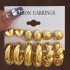 Cross border source new high-end gold personalized water droplet earrings creative complex C-shaped earring set 6 pairs wholesale