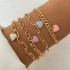 European and American cross-border retro thick chain personalized bracelet mixed and matched open bracelet bracelet, hand decoration layered style set bracelet wholesale