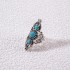 European and American cross-border jewelry fashion retro turquoise ring personalized ethnic style oval cross geometric ring