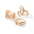 Amazon's new personalized accessory set featuring European and American fashion, cross shaped spiral geometric gold opening ring, three piece set