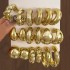 Europe and the United States cross-border new high-level gold personality exaggerated ccb earrings creative compound Fried Dough Twists earrings set 3 pairs