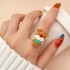 Christmas personalized cute cartoon ring Santa Claus reindeer snowman resin ring versatile accessories wholesale for women