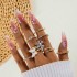 European and American cross-border jewelry light luxury diamond inlaid butterfly peach heart ring set, niche Love moon joint ring for women