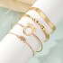 European and American Cross border Versatile Hammer Pattern Bracelet Creative Versatile Love Hollow Bracelet C-shaped Open High end Feel Bracelet for Women