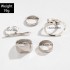 Amazon Cross border Fashion Irregular Geometric Hollow Ring Set Design Sense Peach Heart Butterfly Open Ring for Women