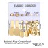 Vintage Gold Earring Set Earnail 6-piece Set European and American Cross border French Geometric Inlaid Pearl Earrings