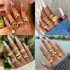 Cross border jewelry niche trend design photosensitive surface ring exaggerated geometric curved surface open joint ring set