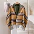 New Queen Dowager plaid scarf for women, autumn and winter tassel wool cape, double-sided shawl, multifunctional warm scarf