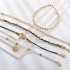 European and American cross-border jewelry handmade DIY rice bead shell multi-layer foot chain chain chain scallop foot chain 5-piece set for women