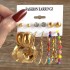 European and American Metal Rainbow Rice Bead Earrings Geometric Circle Pearl Earrings Retro Earrings Set 6-piece Set for Women