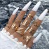 New Cross border Leaf Love Ring Set from Europe and America, Geometric Hollow Moon Eye Twelve Piece Set, Versatile Ring