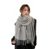 Autumn and Winter New Solid Color Cashmere Scarf for Women, Thickened and Warm, Double sided Two tone Tassel Shawl Neck Wholesale