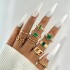 Amazon Cross border Light Luxury Jewelry Color Diamond Set Four Piece Ring Set Geometric Imitation Gemstone Set Ring Set