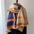 Autumn and winter European and American foreign trade new color blocked tassel brushed scarf for women, spliced thick shawl, fashionable one-piece hair replacement