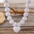 Amazon cross-border personality exaggerated large round bead punk collar collarbone chain creative peach heart pendant bead necklace for women