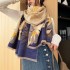 Autumn and winter magnolia flower fragrance imitation cashmere scarf, thickened Western style shawl, fresh, sweet, versatile, cold resistant and warm scarf