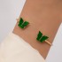 AliExpress Cross border Jewelry Butterfly Imitation Gemstone Hollow Four Layer Bracelet Geometric Opening Bracelet Set