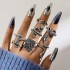 European and American foreign trade cool handsome men's snake pattern ring punk style snake animal retro exaggerated four piece set ring