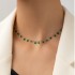 European and American cross-border popular accessories are simple and versatile. Japanese and Korean small fresh green bead square candy round bead necklace necklace necklace