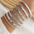 European and American cross-border knock pattern arrow diamond pattern exaggerated personality six star Fried Dough Twists opening bracelet 7-piece batch