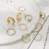 New European and American retro inlaid pearl chain ring, butterfly opening ring, ins style ring set, 10 piece set