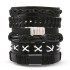 Cross border men's DIY woven suit leather bracelet, hot selling in Europe and America, skull bead punk style combination bracelet