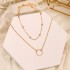 Cross border European and American retro circular antique bronze bead multi-layer geometric hexagonal circle arrow necklace in the Korean jewelry industry