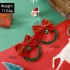 European and American Cross border New Christmas Tree Bow Colored Wreath Earrings Personalized Bell Christmas Series Earrings for Women