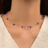 New cross-border jewelry European and American fashion trend simple green rhinestone women's short single-layer necklace collarbone chain